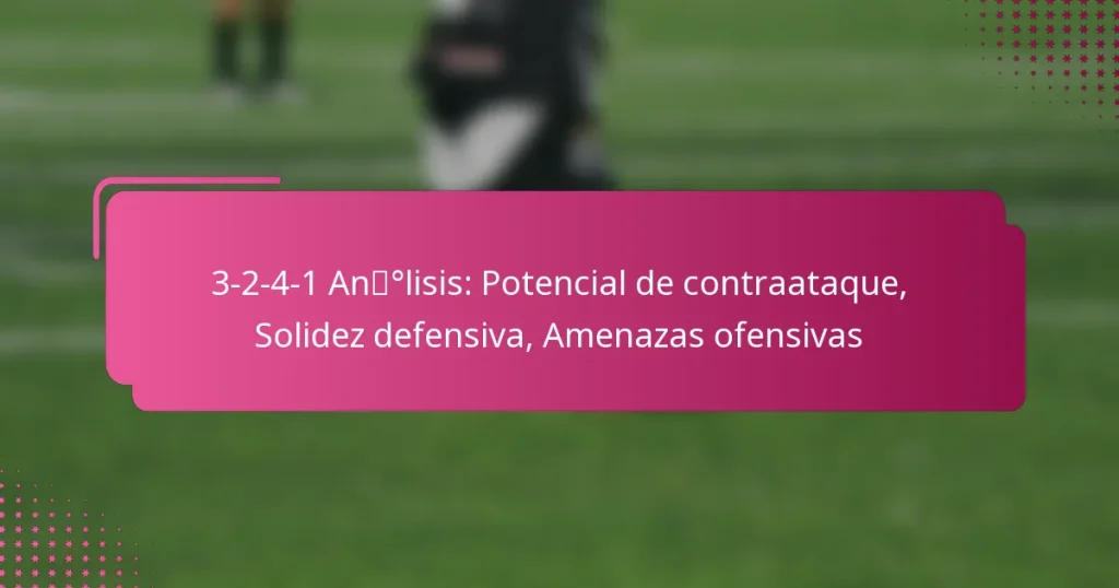3-2-4-1 Análisis: Potencial de contraataque, Solidez defensiva, Amenazas ofensivas