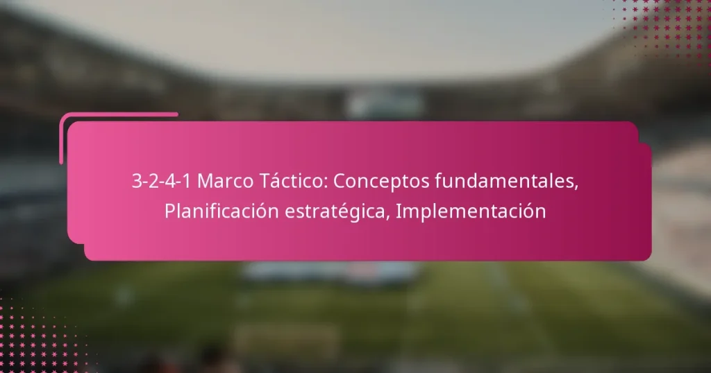 3-2-4-1 Marco Táctico: Conceptos fundamentales, Planificación estratégica, Implementación