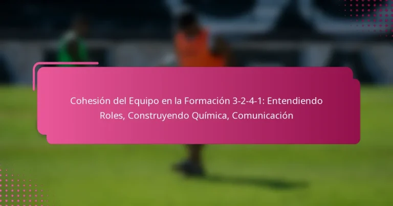 Cohesión del Equipo en la Formación 3-2-4-1: Entendiendo Roles, Construyendo Química, Comunicación