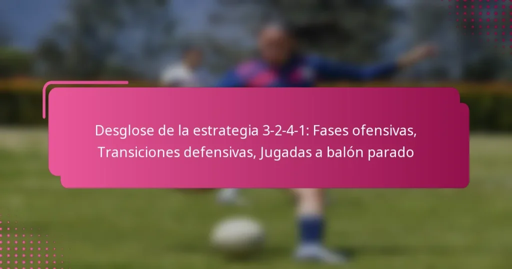 Desglose de la estrategia 3-2-4-1: Fases ofensivas, Transiciones defensivas, Jugadas a balón parado