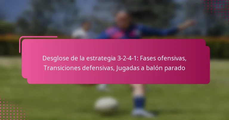 Desglose de la estrategia 3-2-4-1: Fases ofensivas, Transiciones defensivas, Jugadas a balón parado