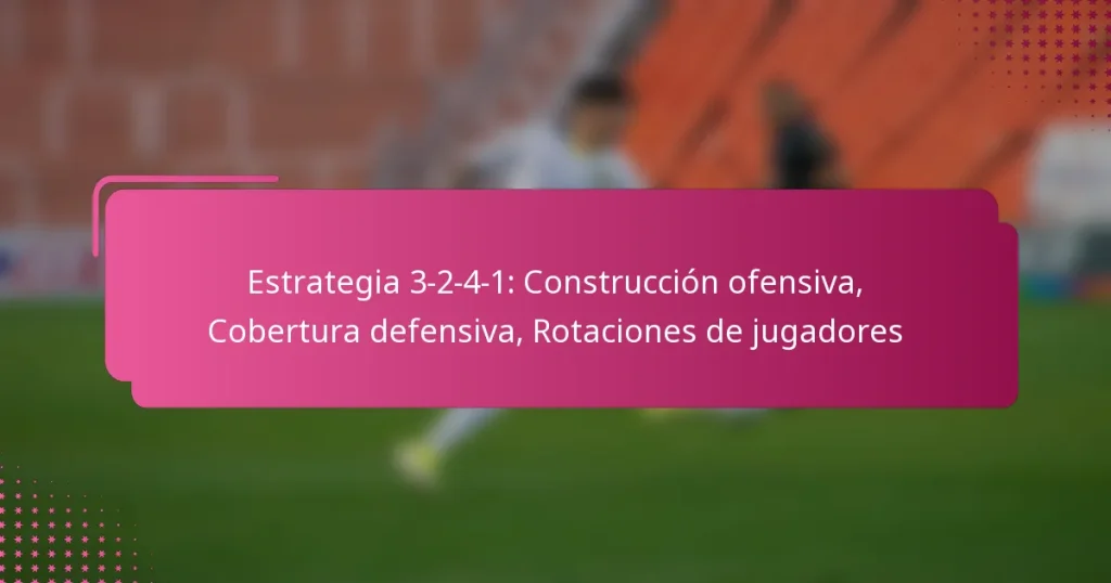 Estrategia 3-2-4-1: Construcción ofensiva, Cobertura defensiva, Rotaciones de jugadores