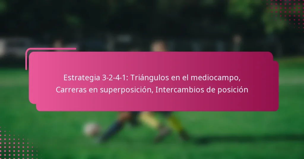 Estrategia 3-2-4-1: Triángulos en el mediocampo, Carreras en superposición, Intercambios de posición
