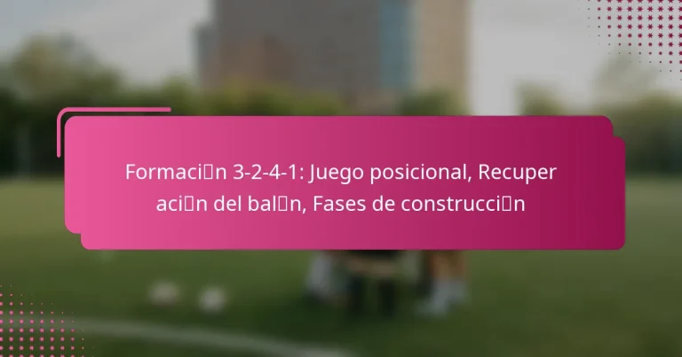 Formación 3-2-4-1: Juego posicional, Recuperación del balón, Fases de construcción