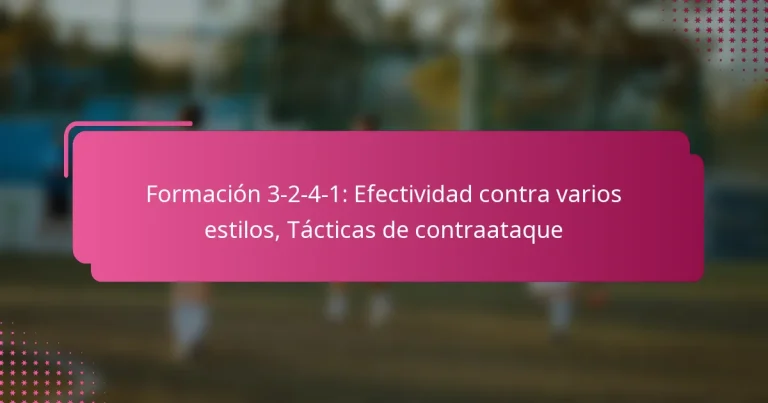 Formación 3-2-4-1: Efectividad contra varios estilos, Tácticas de contraataque