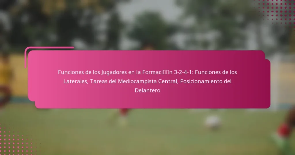 Funciones de los Jugadores en la Formación 3-2-4-1: Funciones de los Laterales, Tareas del Mediocampista Central, Posicionamiento del Delantero