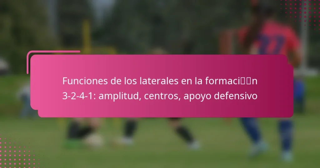 Funciones de los laterales en la formación 3-2-4-1: amplitud, centros, apoyo defensivo