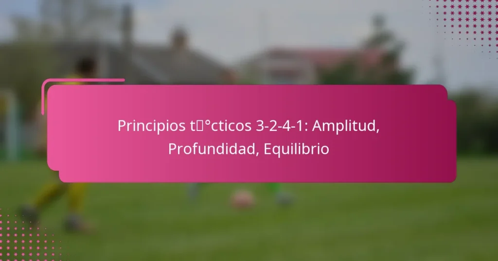 Principios tácticos 3-2-4-1: Amplitud, Profundidad, Equilibrio