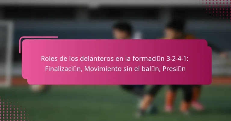 Roles de los delanteros en la formación 3-2-4-1: Finalización, Movimiento sin el balón, Presión